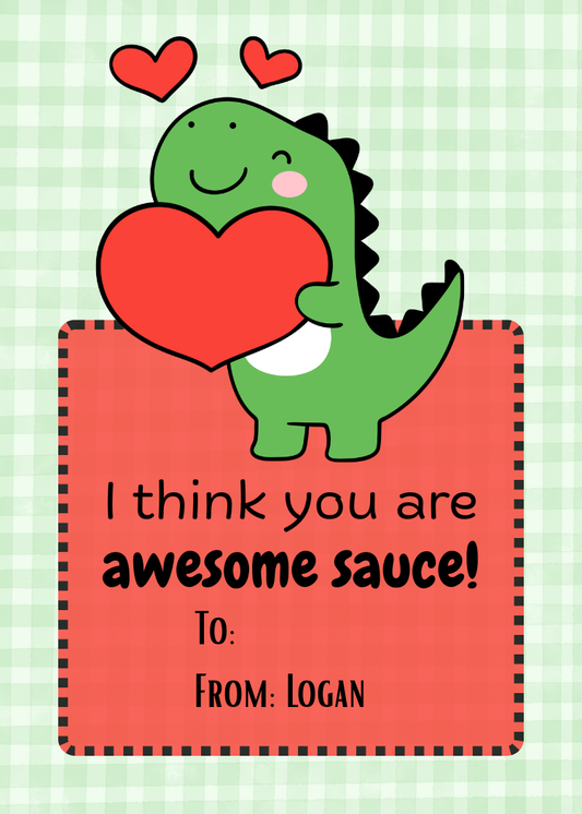 Personalized Valentines- Applesauce (6pk)