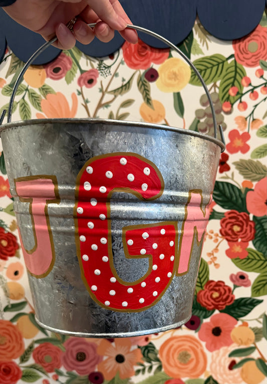 Monogram Floral Bucket