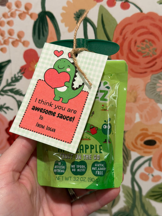 Personalized Valentines- Applesauce (6pk)