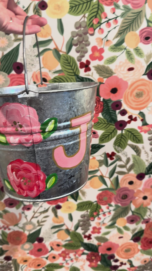 Monogram Floral Bucket