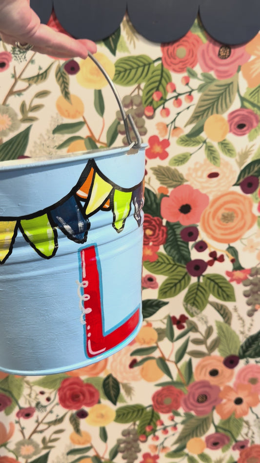 Personalized Happy Flag Bucket